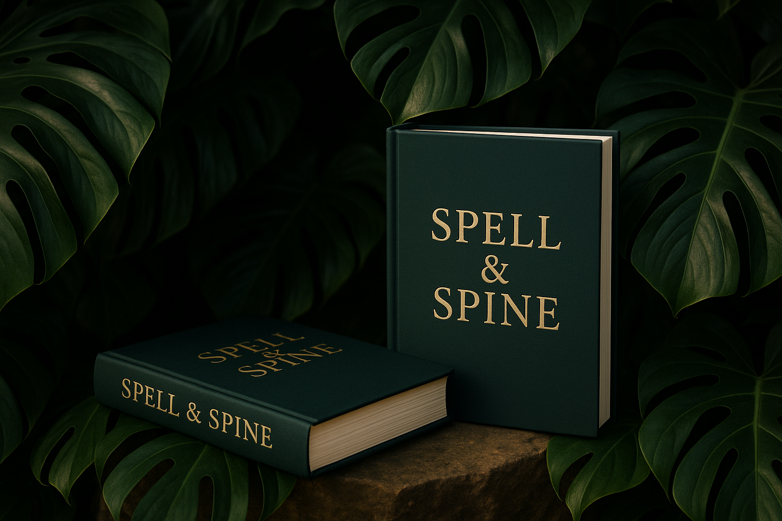 make the books say Spell & Spine